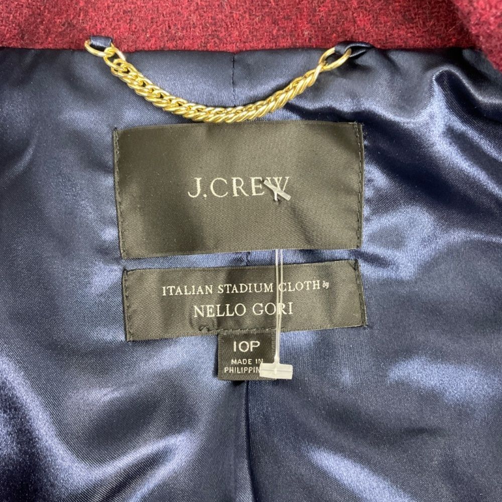J. Crew Burgundy Wool Blend Zip-Front Coat - Picture 7 of 10